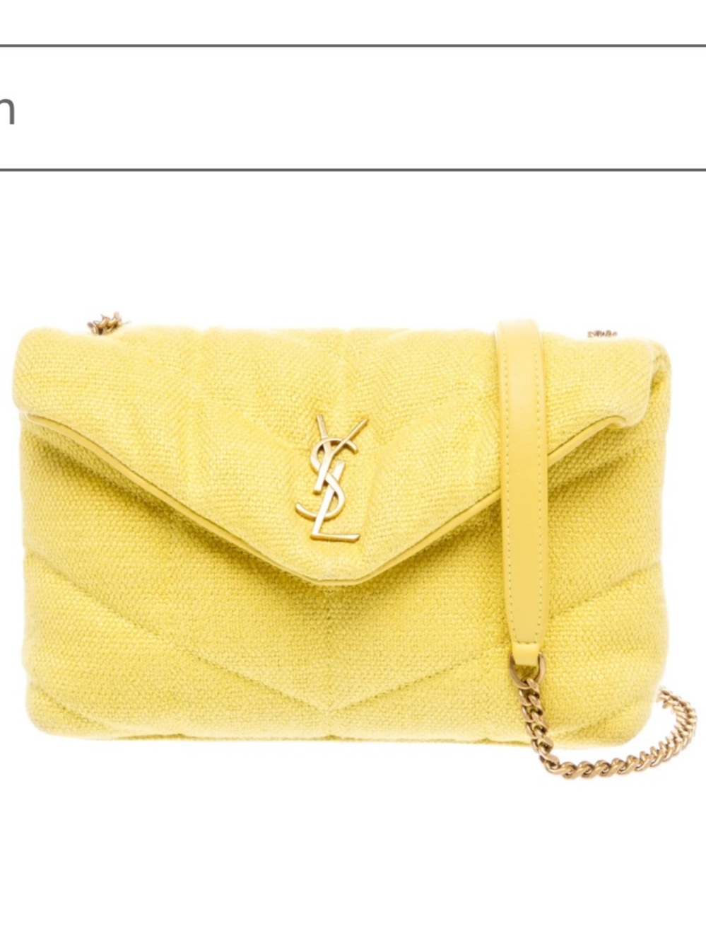 Saint Laurent Quilted Lemon-Yellow Envelope Shoulder Bag